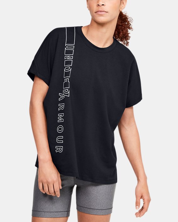 Women's UA Lighter Longer Graphic T-Shirt, Black, pdpMainDesktop image number 0